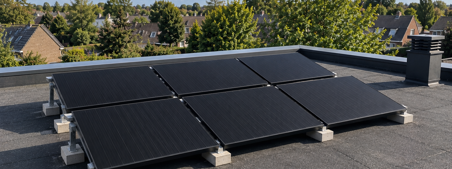 Atlas Power blog foto zonnepanelen op plat dak